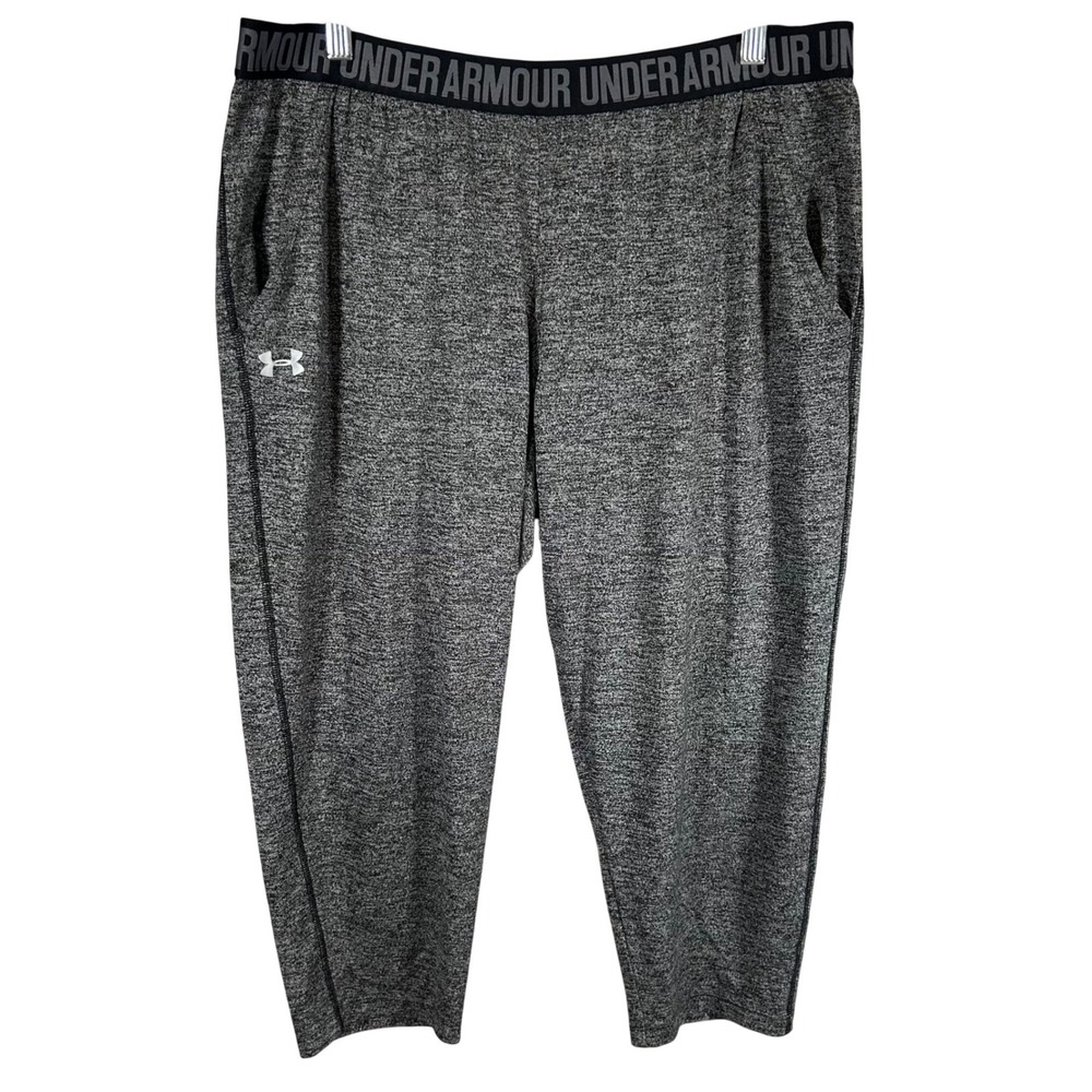 Under Armour HeatGear Space Dye Cropped Training Pants Gray XL Loose Fit Joggers